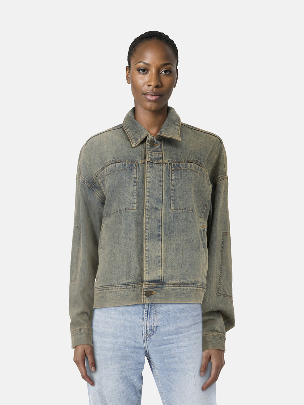 entire studios Blue Denim Oversized Jacket