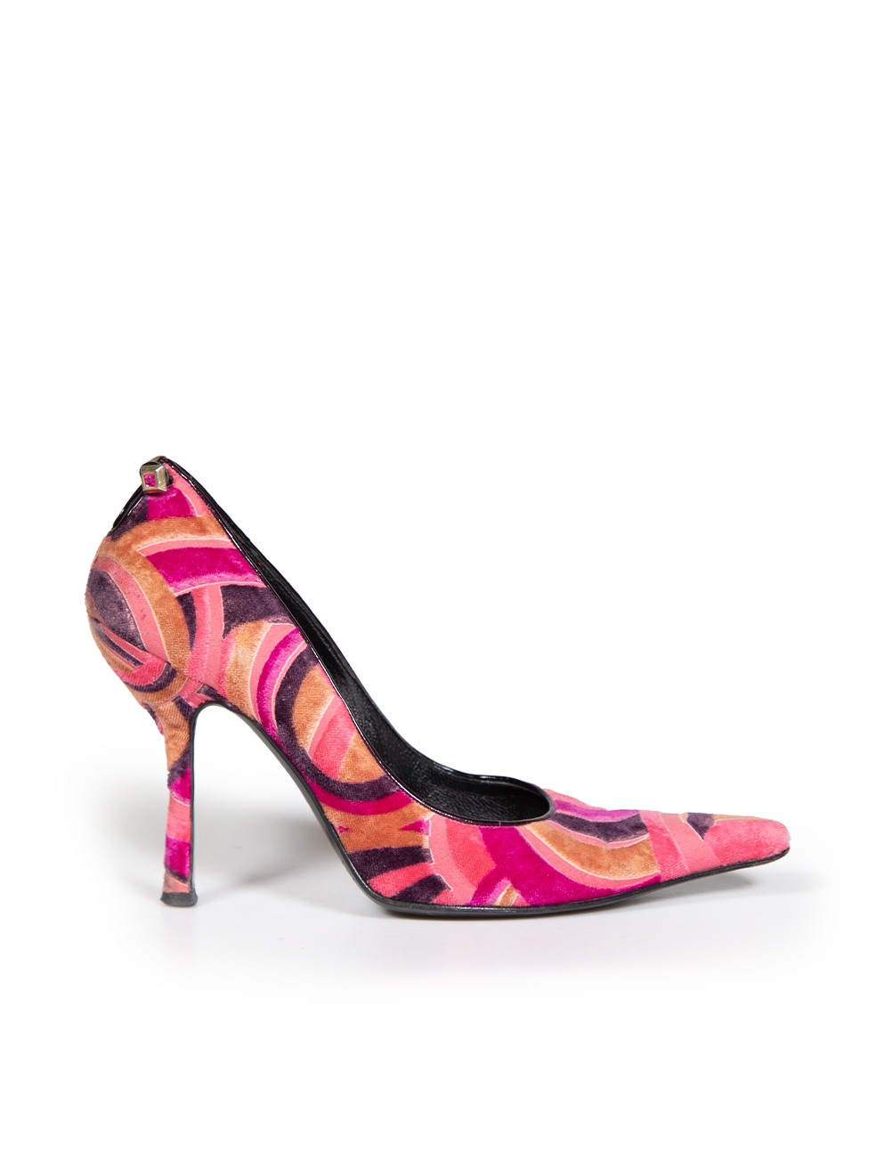 Versace Pre-Owned Velvet Detail Pointed Toe Heels