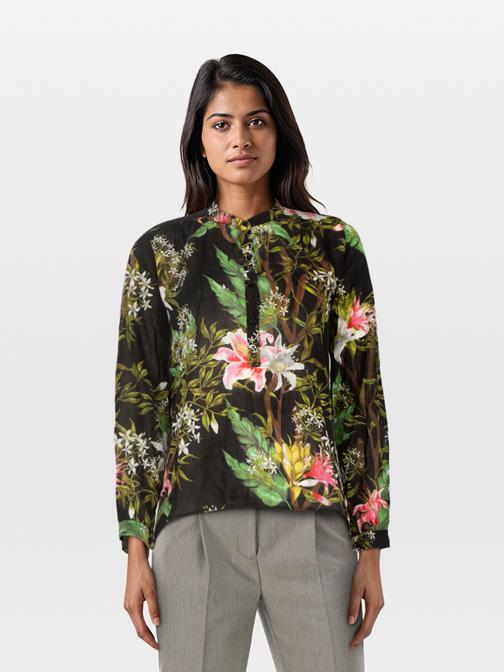 Isabel Marant Pre-Owned Isabel Marant Étoile Black Floral Long Sleeve Blouse