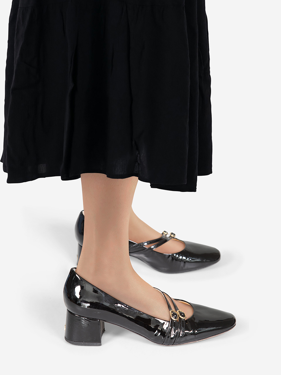 Rouje Pre-Owned Black Patent Mary Jane Pumps