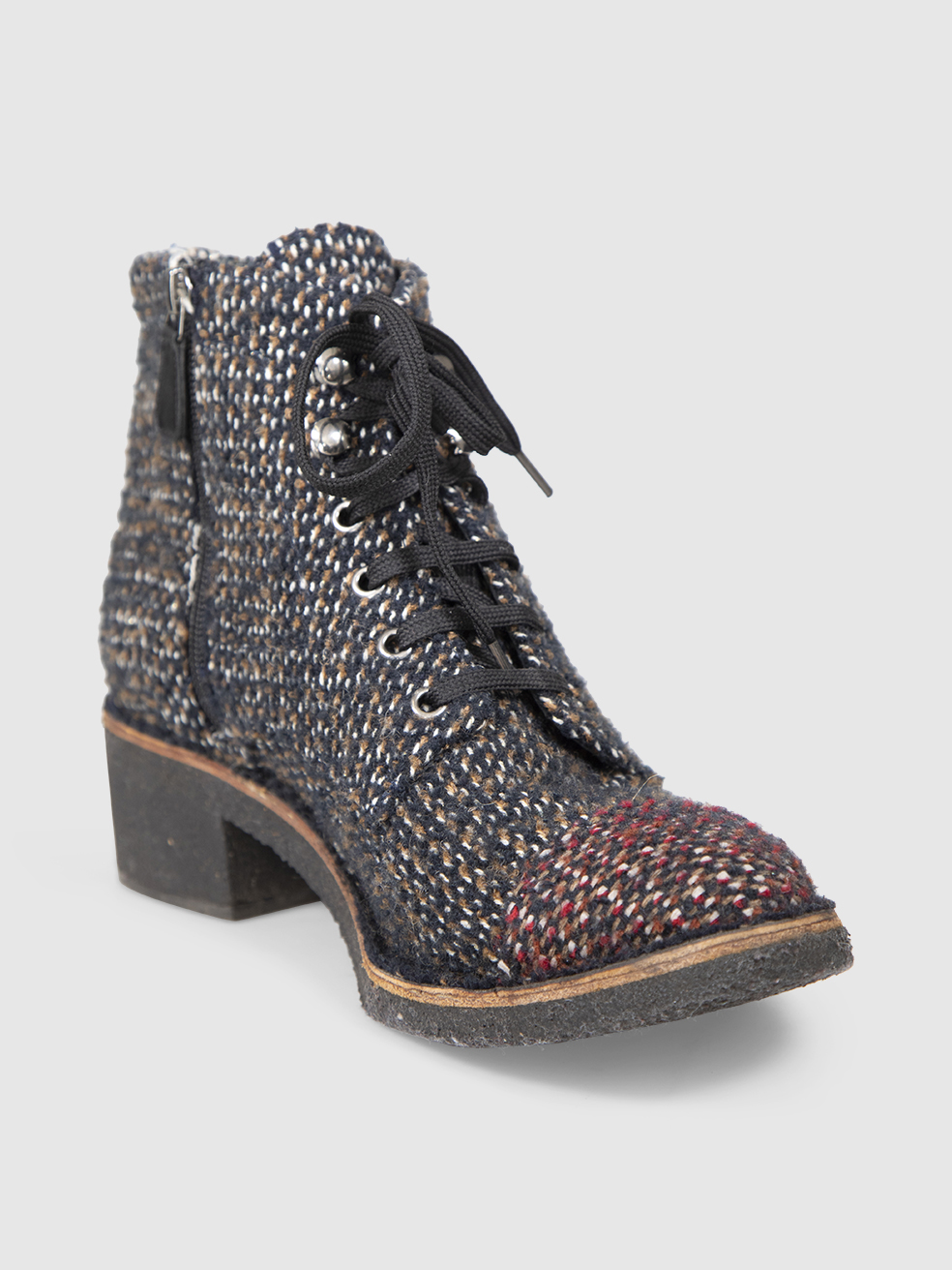 Chanel Tweed Cap Toe Ankle Boots