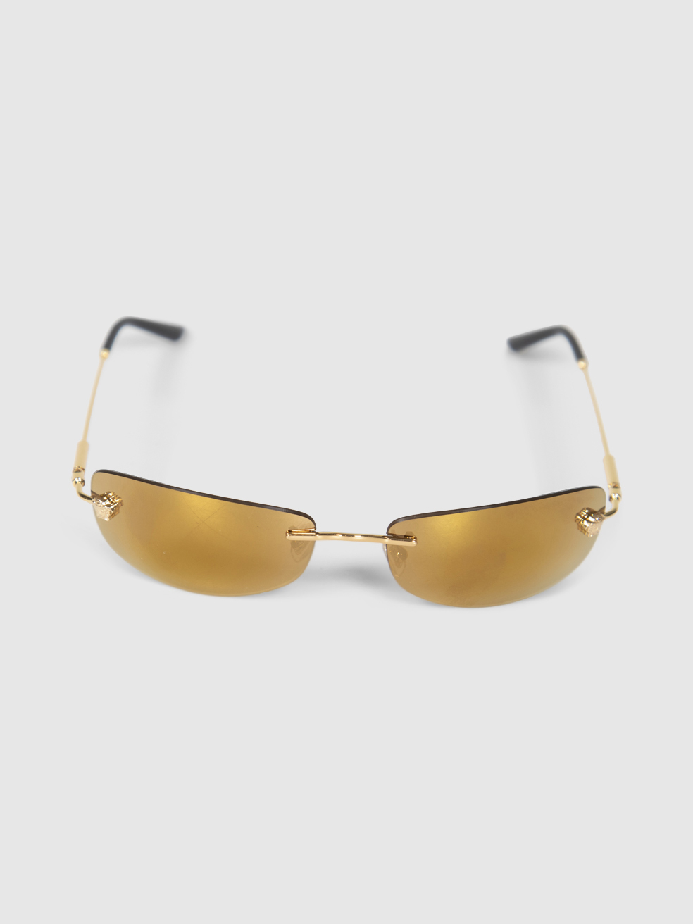 Versace Women's Gold Rimless Rectangle Sunglasses