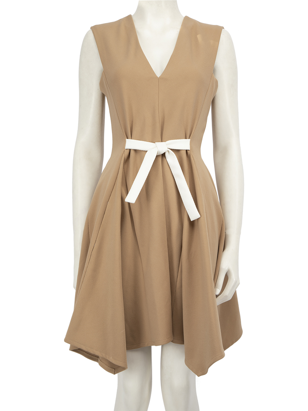 Maje Pre-Owned Camel Midi V Neck Dress
