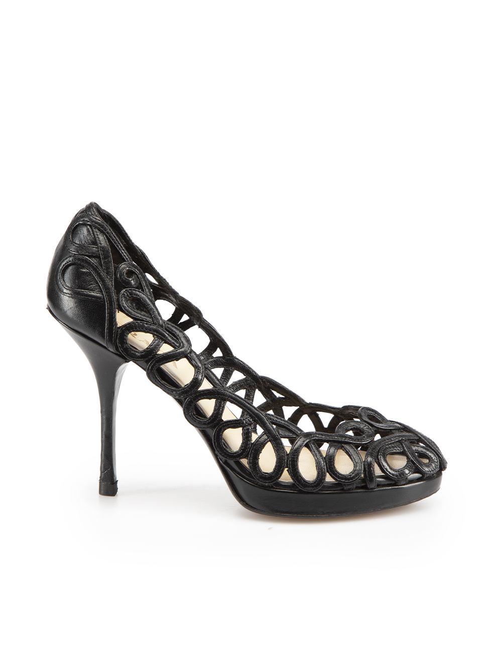 Prada Pre-Owned Black Leather Looped Heels