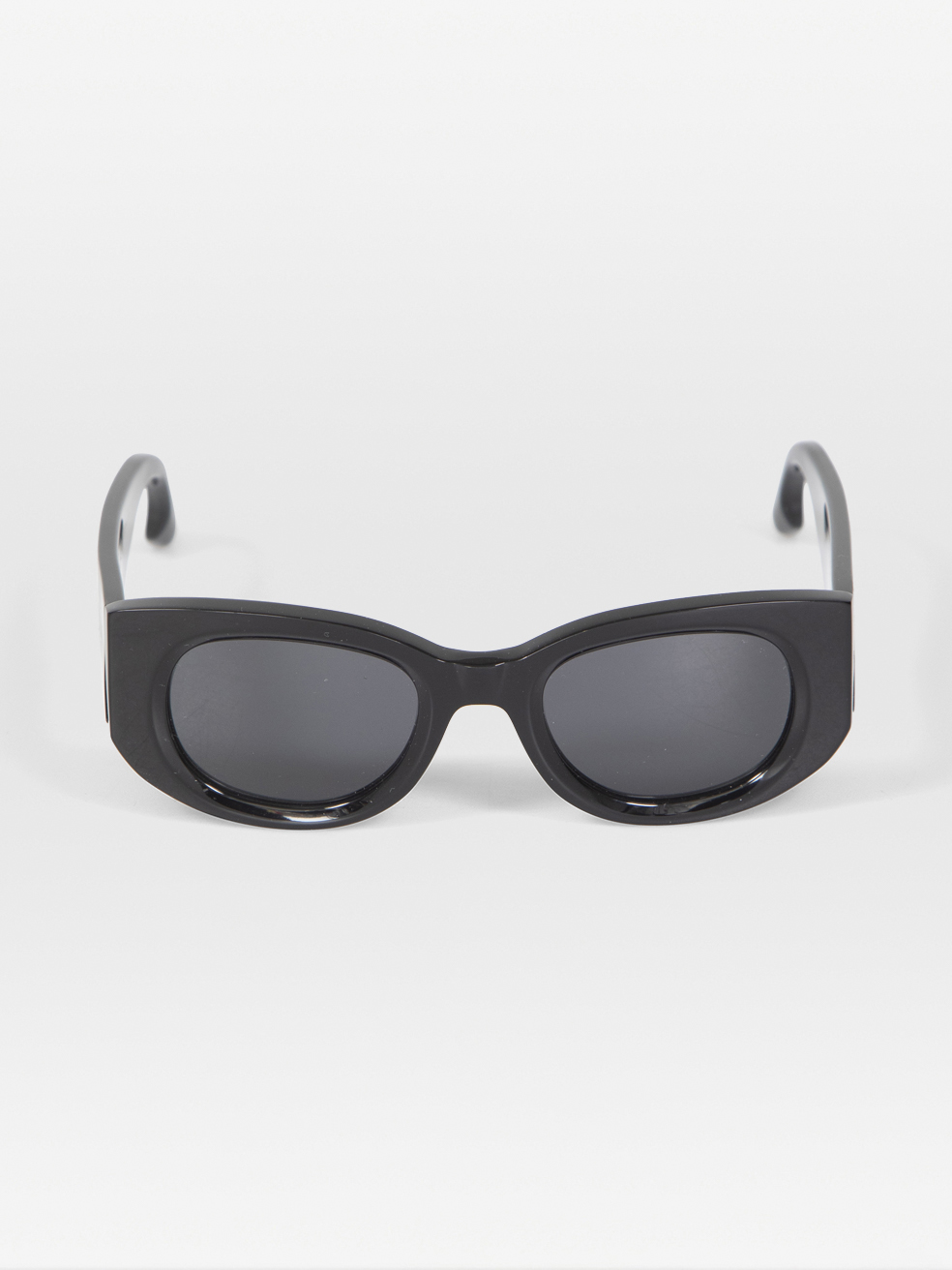 Victoria Beckham Black Oval Tinted Logo Sunglasses