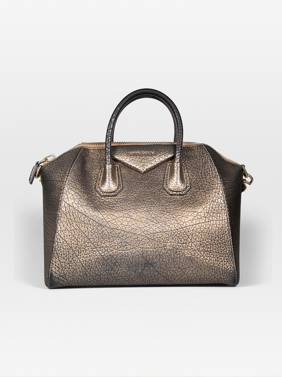 Givenchy Pre-Owned Gold Goatskin Leather Medium Antigona Bag