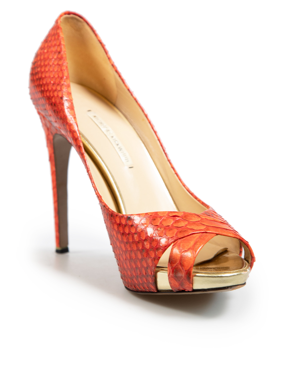 Nicholas Kirkwood Red Python Leather Heels