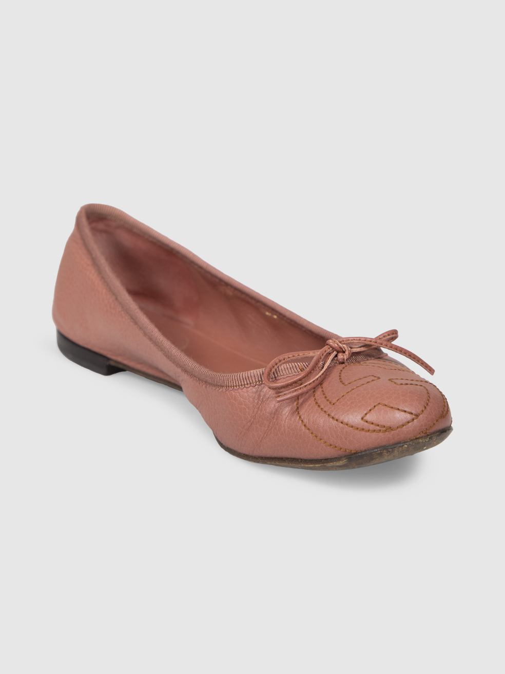 Gucci Pink Leather Ballet Flats