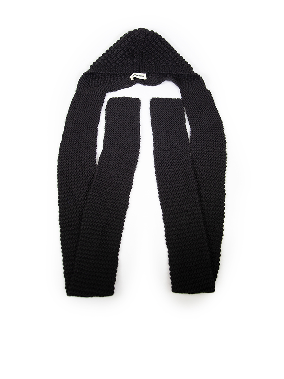 SHUSHU/TONG Pre-Owned Black Wool Crochet Beanie Scarf