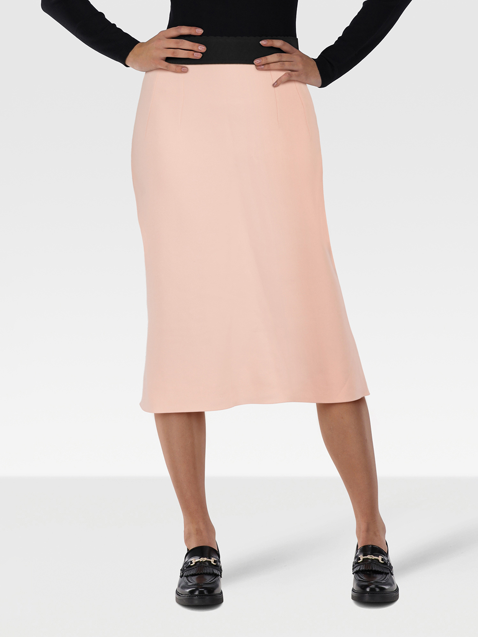 Dolce & Gabbana Pink Straight Midi Skirt