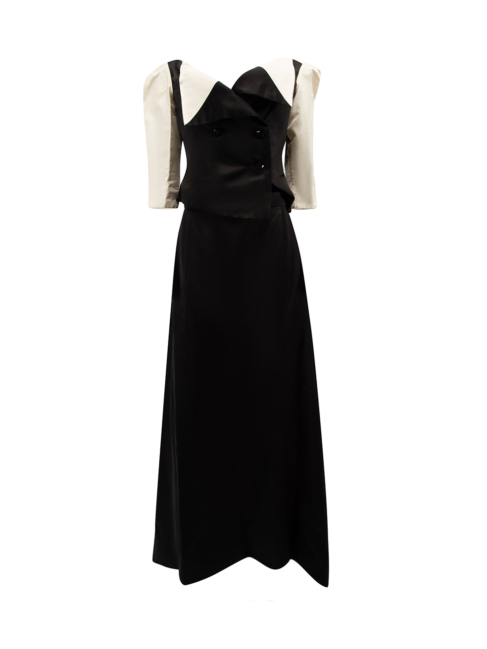 Vivienne Westwood Pre-Owned Vintage Black & White Silk Corset Skirt Set