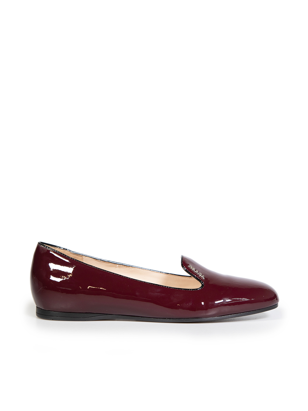 Prada Burgundy Patent Leather Loafers
