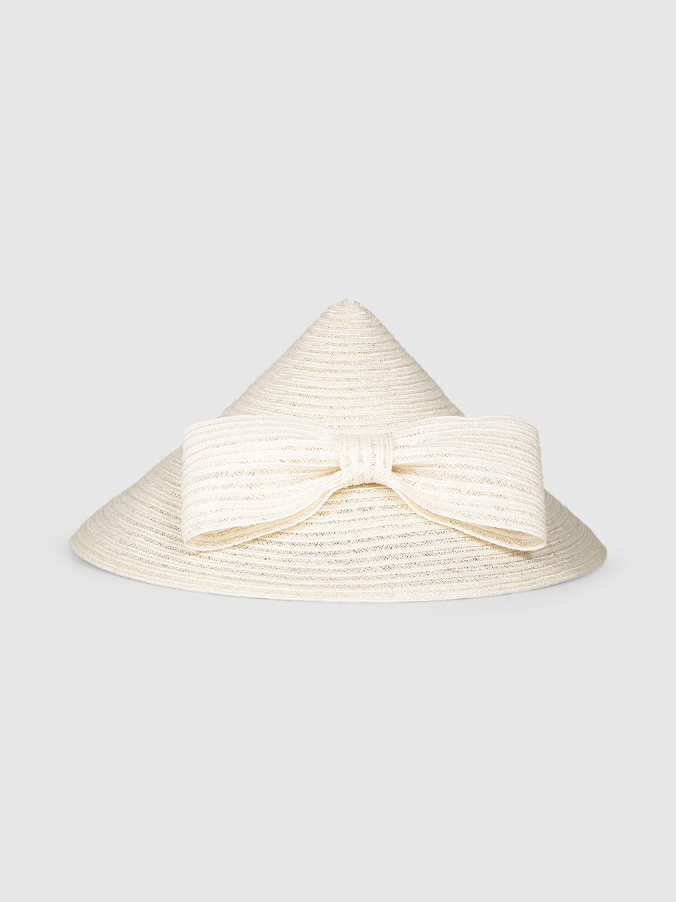 Marie Mercie Beige Straw Pointed Bow Hat