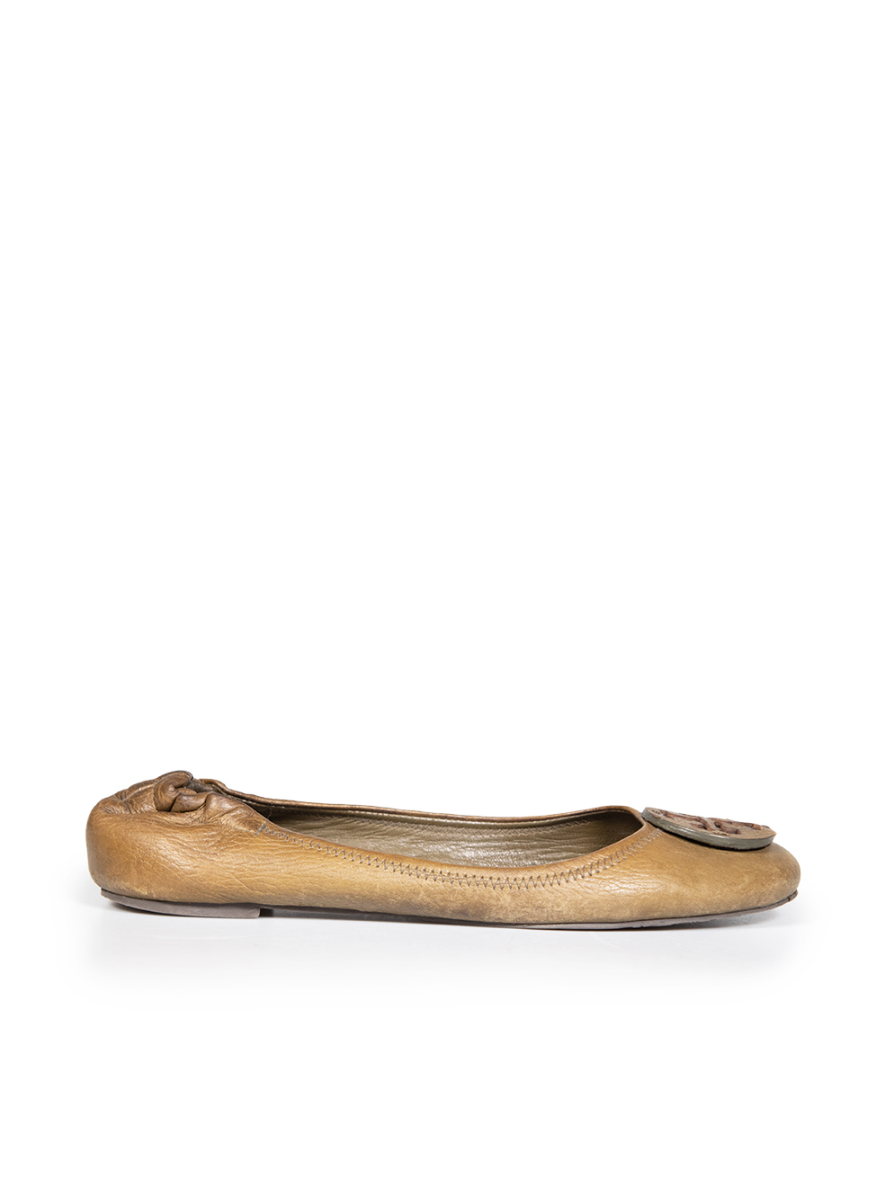 Tory Burch Pre-Owned Green Leather Ballet Flats
