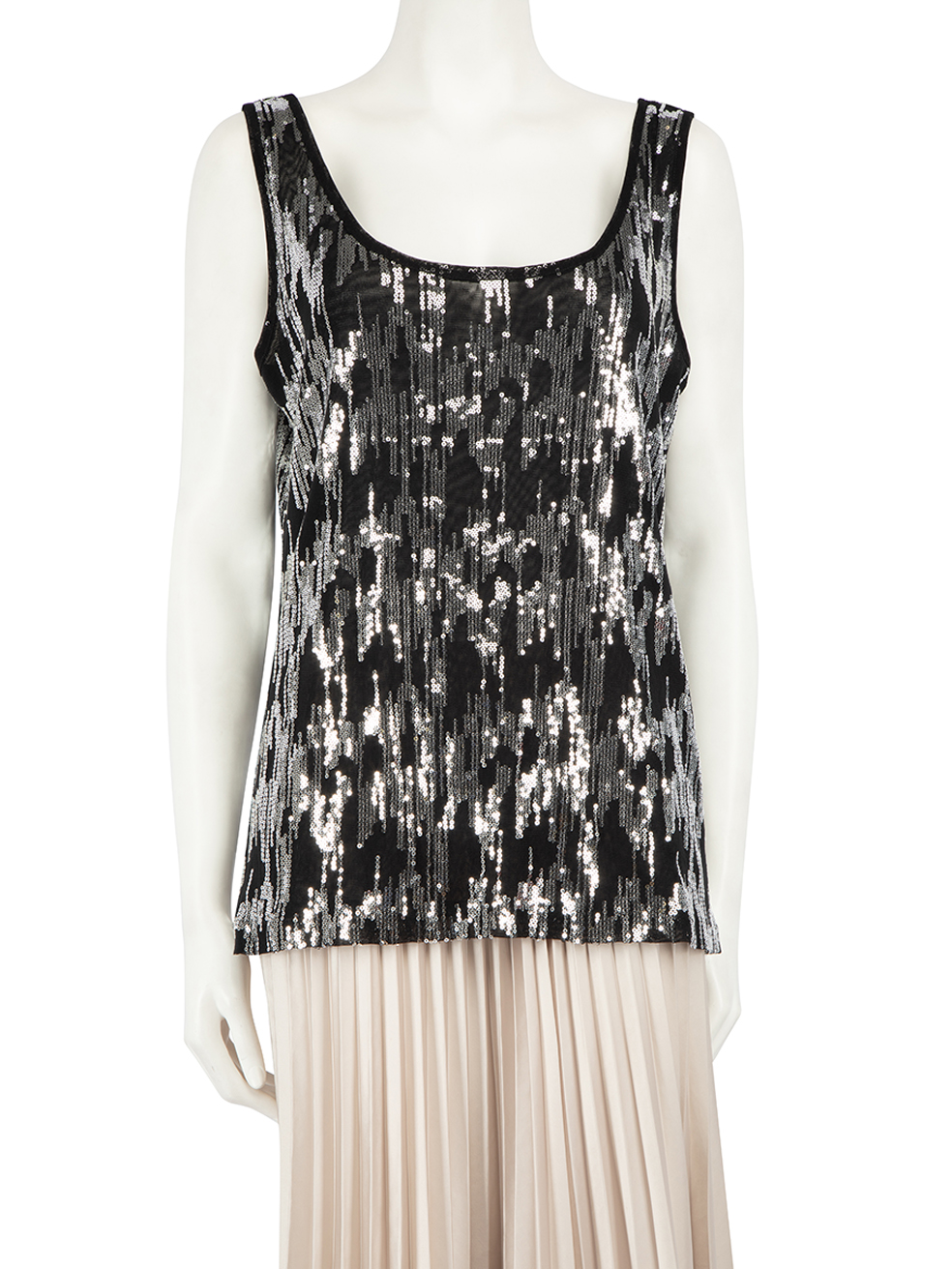 Versace Pre-Owned Black Sequin Sleeveless Top
