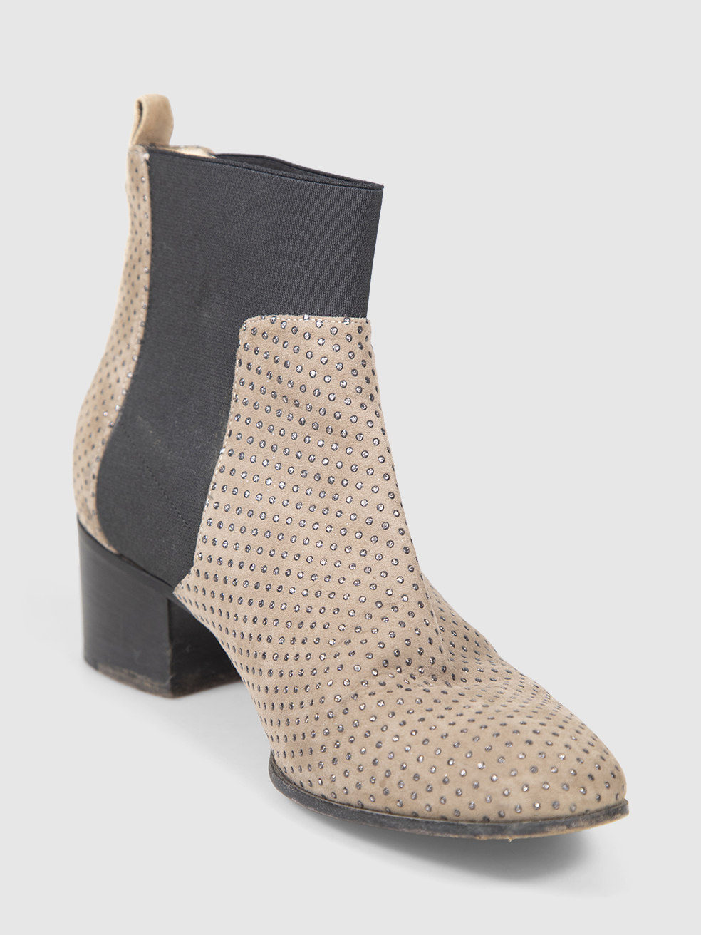 Jimmy Choo Beige Embellished Suede Ankle Boots