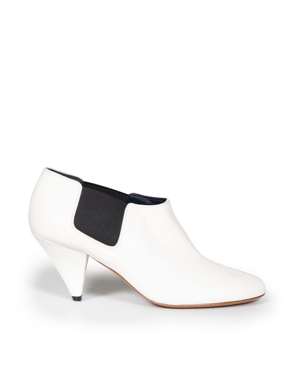 Céline Pre-Owned White Leather Heeled Ankle Boots