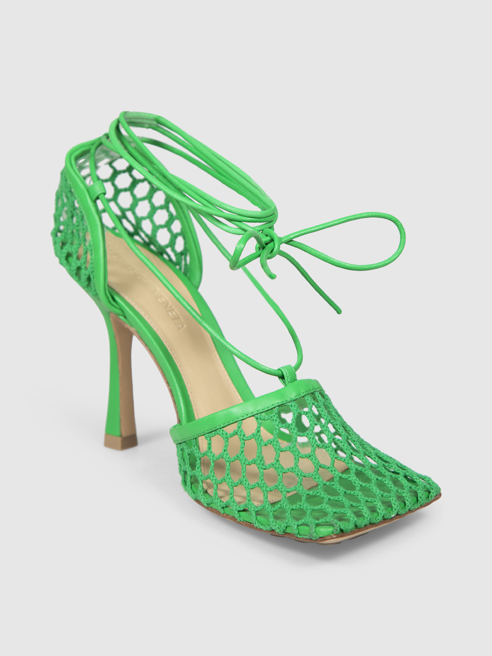 Bottega Veneta Green Stretch Mesh Sandals