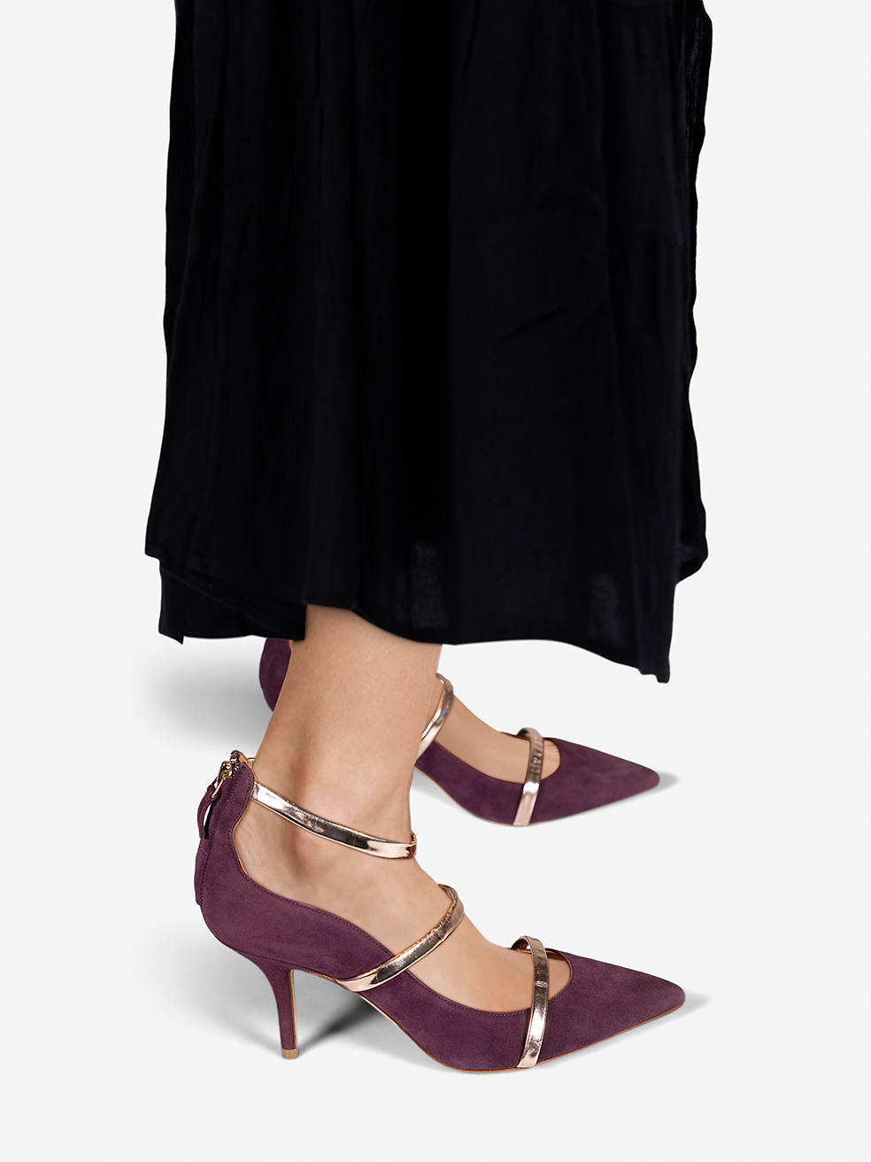Malone Souliers Pre-Owned Purple Suede Pointed Toe Heels
