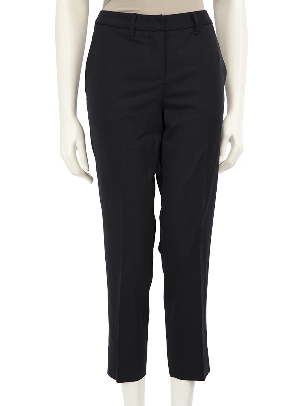 Miu Miu Pre-Owned Black Pleated Cropped Trousers