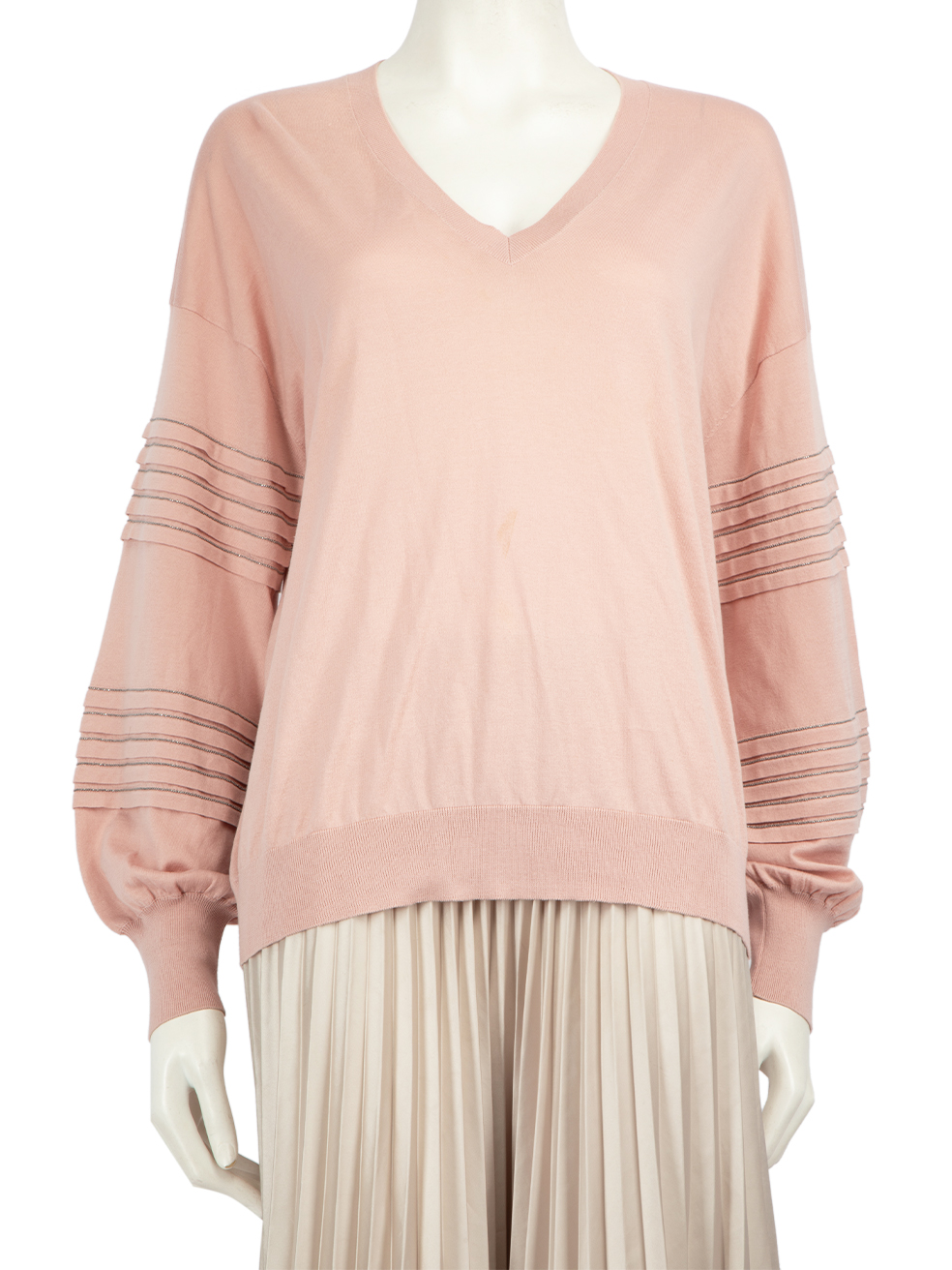 Brunello Cucinelli Pre-Owned Pink Beaded Detail Jumper