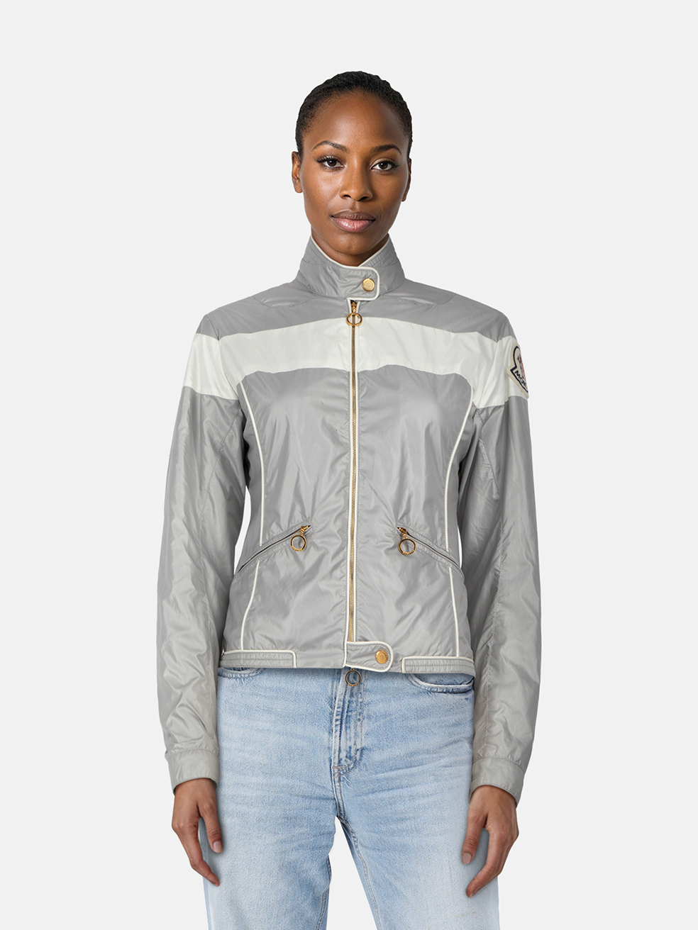 Moncler Grey Racing Zip Up Jacket
