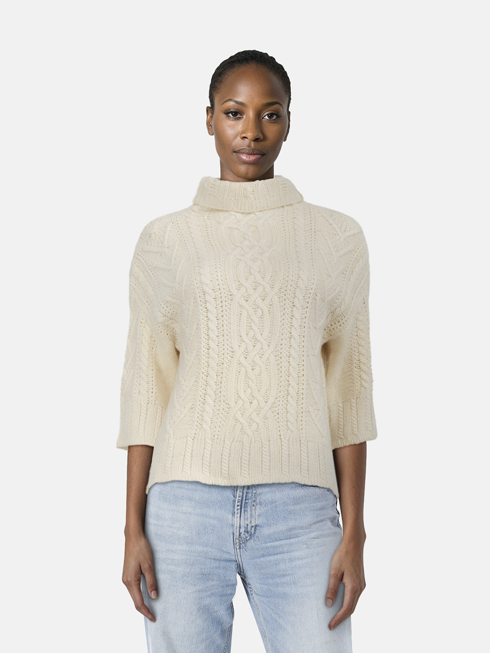 Max Mara Beige Wool Cable Knit Jumper