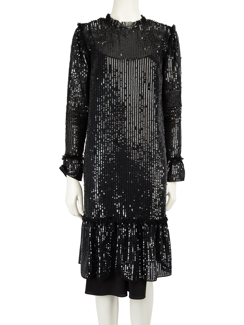 Needle & Thread Pre-Owned Black Sequin Tunic Dress