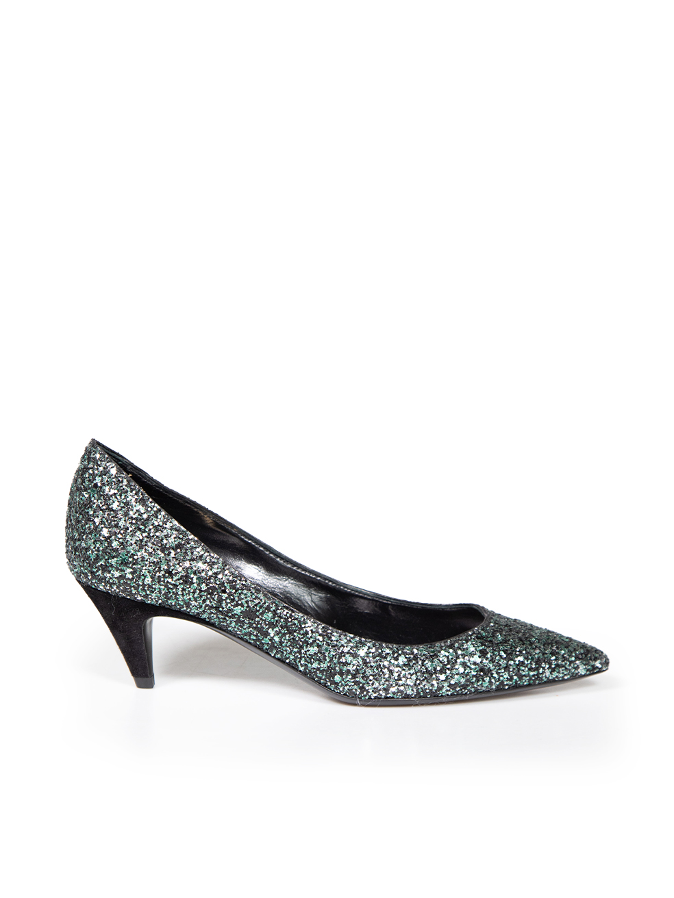 Saint Laurent Pre-Owned Green Glitter Pumps