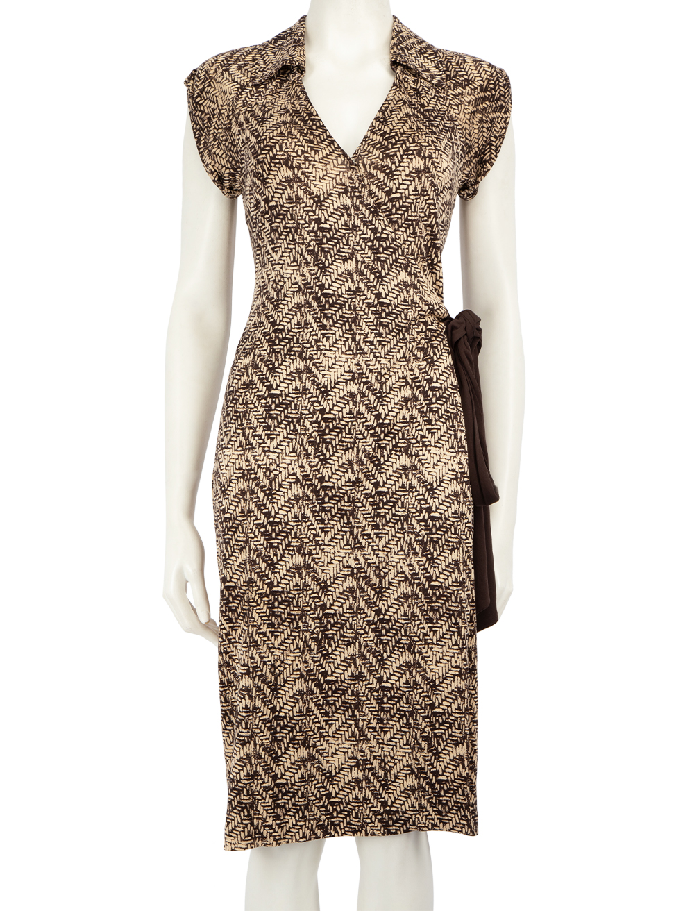 Diane Von Furstenberg Pre-Owned Brown Printed Wrap Dress