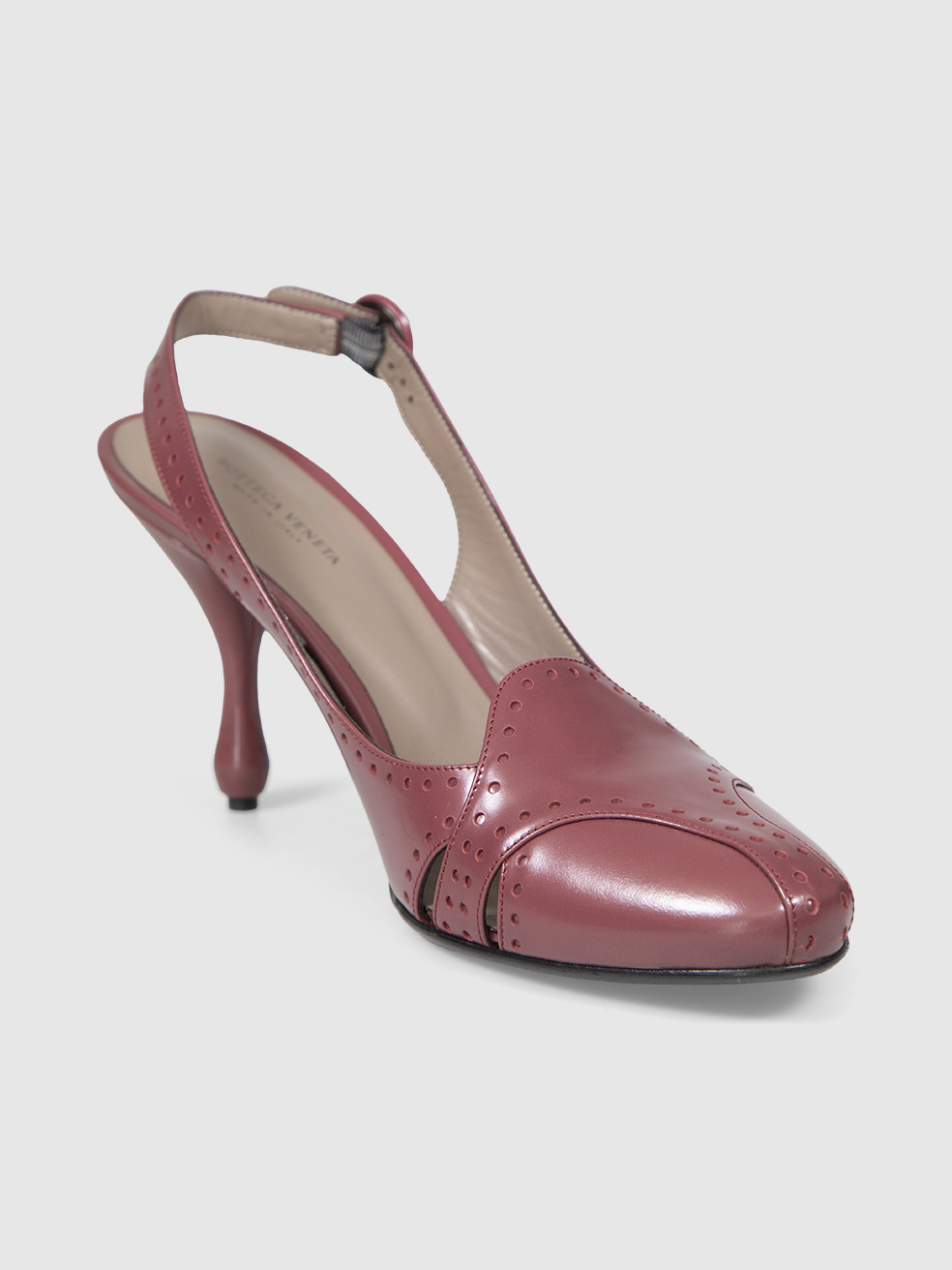 Bottega Veneta Burgundy Leather Slingback Heels