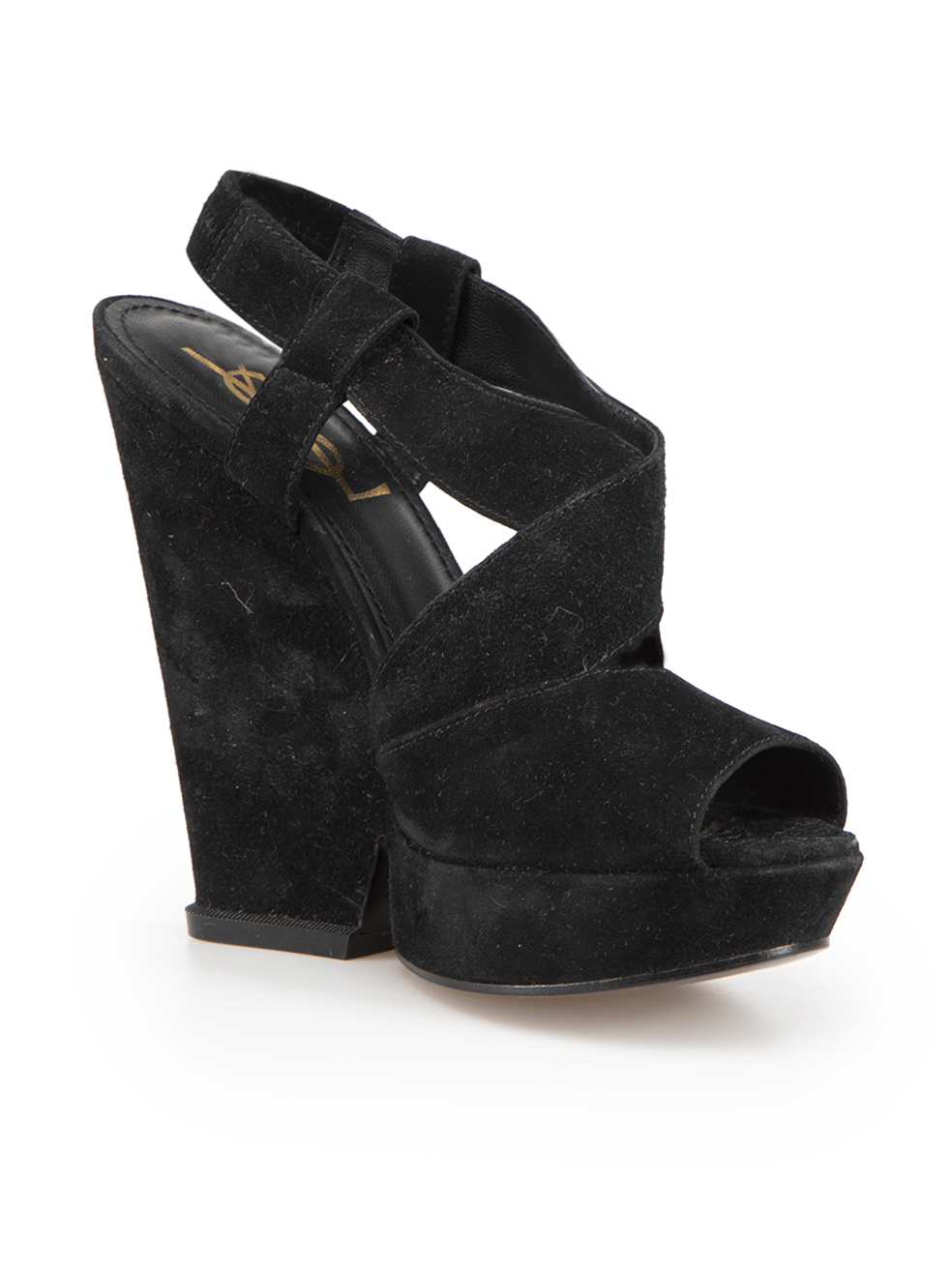 Saint Laurent Black Suede Hortense Sandals