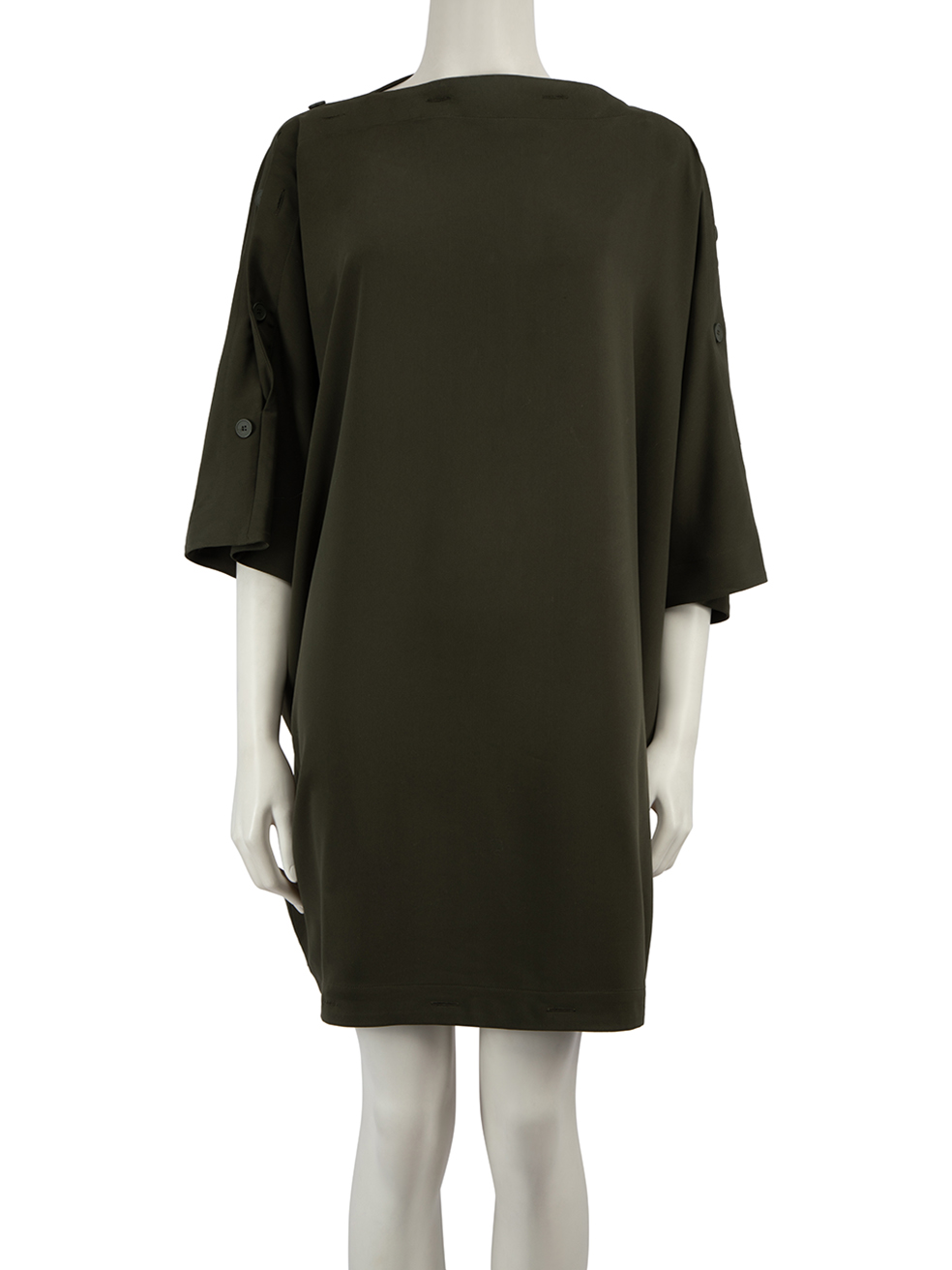 Maison Margiela Pre-Owned MM6 Khaki Button Detail Tunic Dress