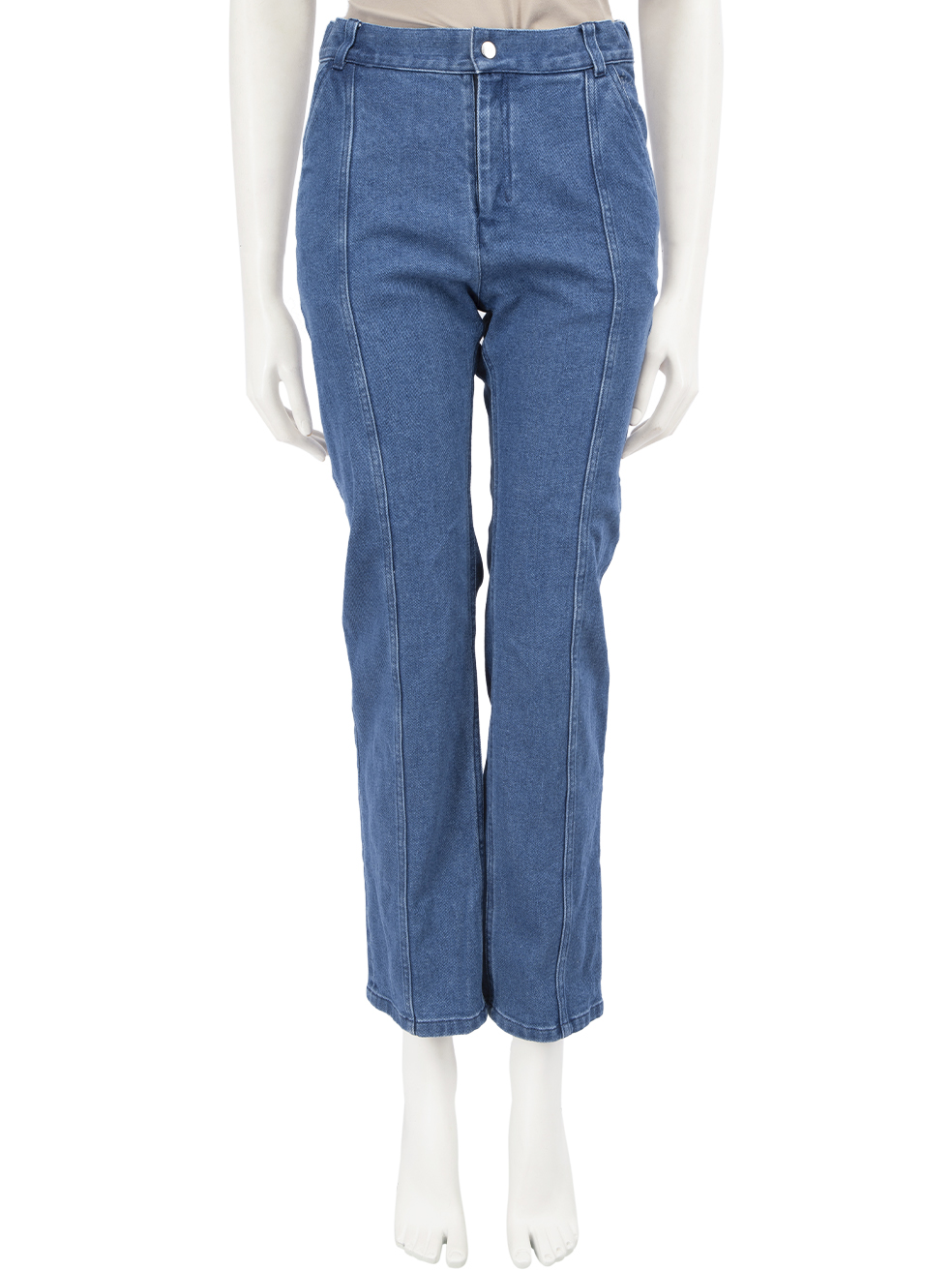 Dior Pre-Owned Blue Denim Straight Leg Logo Panel Jeans