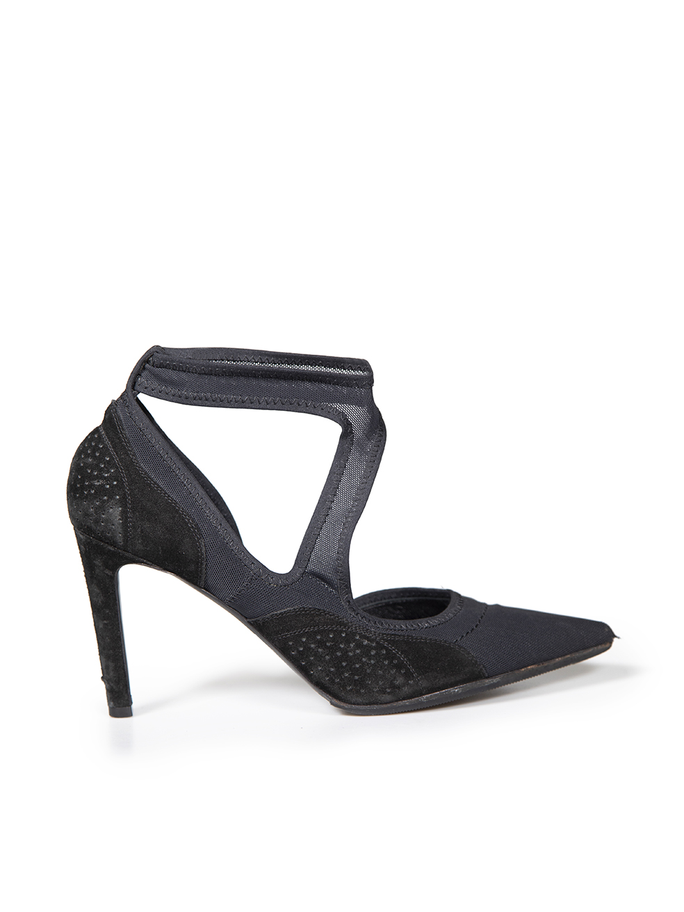 Balenciaga Pre-Owned Black Mesh Fabric Pointed-Toe Heels
