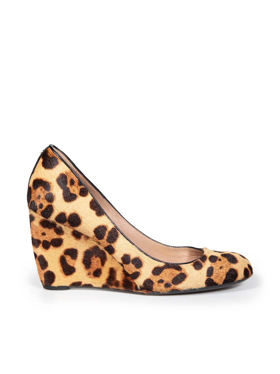 Gucci Pre-Owned Brown Pony Hair Leopard Print Wedges