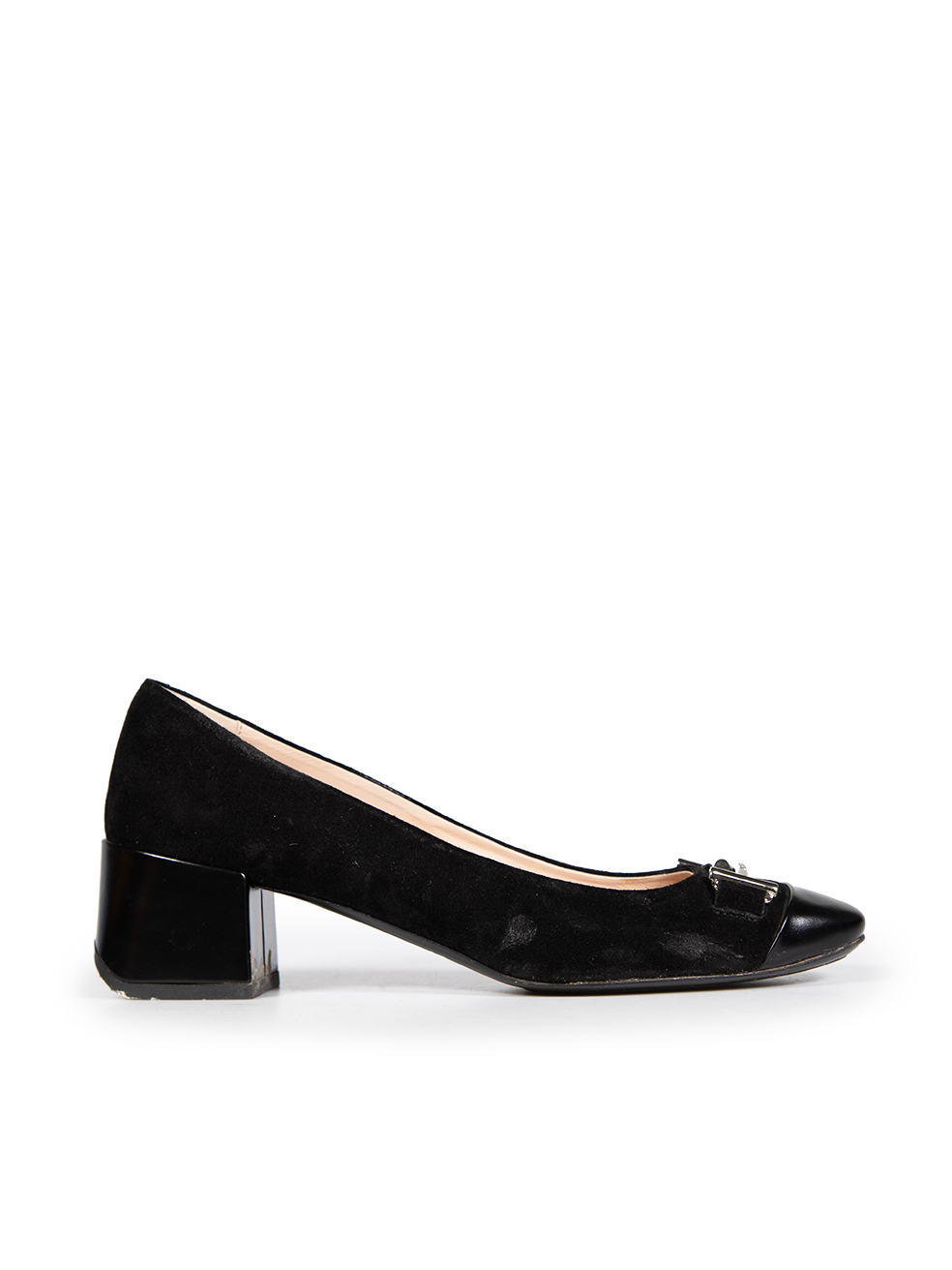 Tod's Pre-Owned Black Suede Square Toe Pumps
