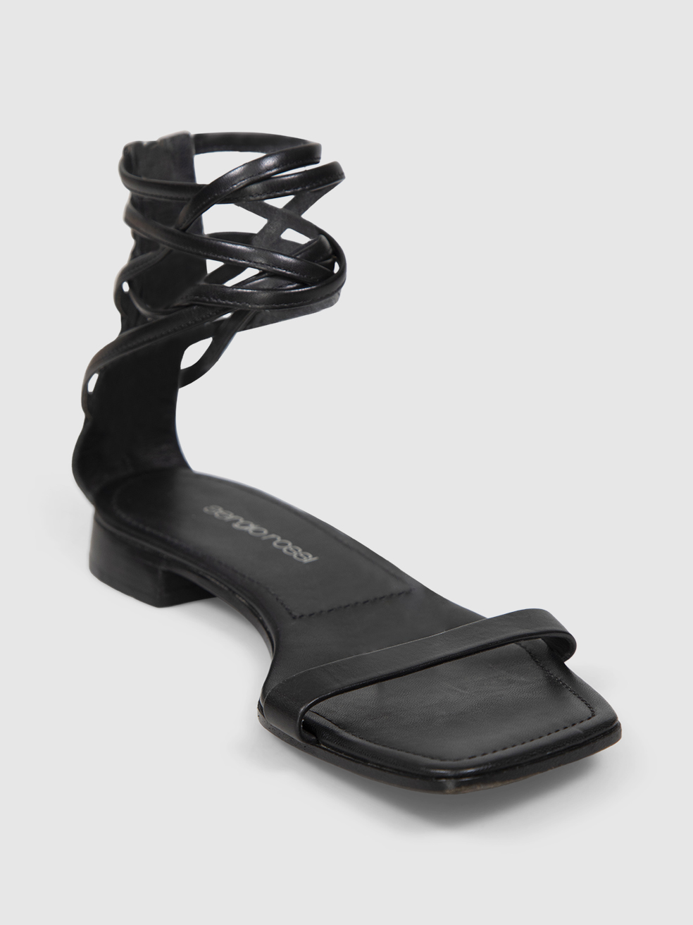 Sergio Rossi Black Leather Strappy Sandals
