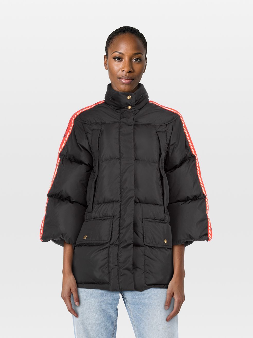 Gucci Pre-Owned Back Stripe Quilted Puffer Jacket