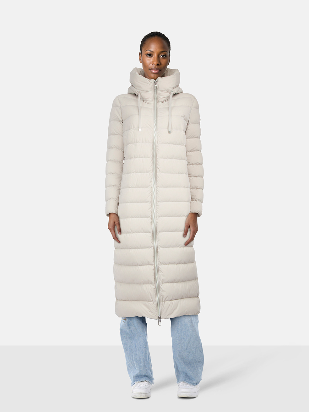 Duno Ecru Long Puffer Coat Duno Ecru Long Puffer Coat
