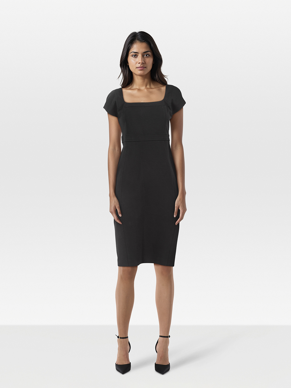 Diane Von Furstenberg Black Square Neck Dress