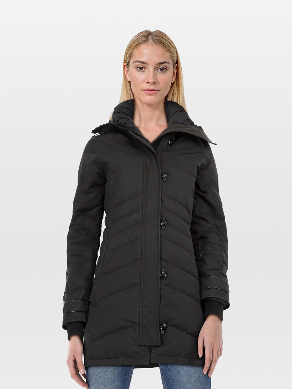 Canada Goose Pre-Owned Black Coyote Fur Trim Down Coat