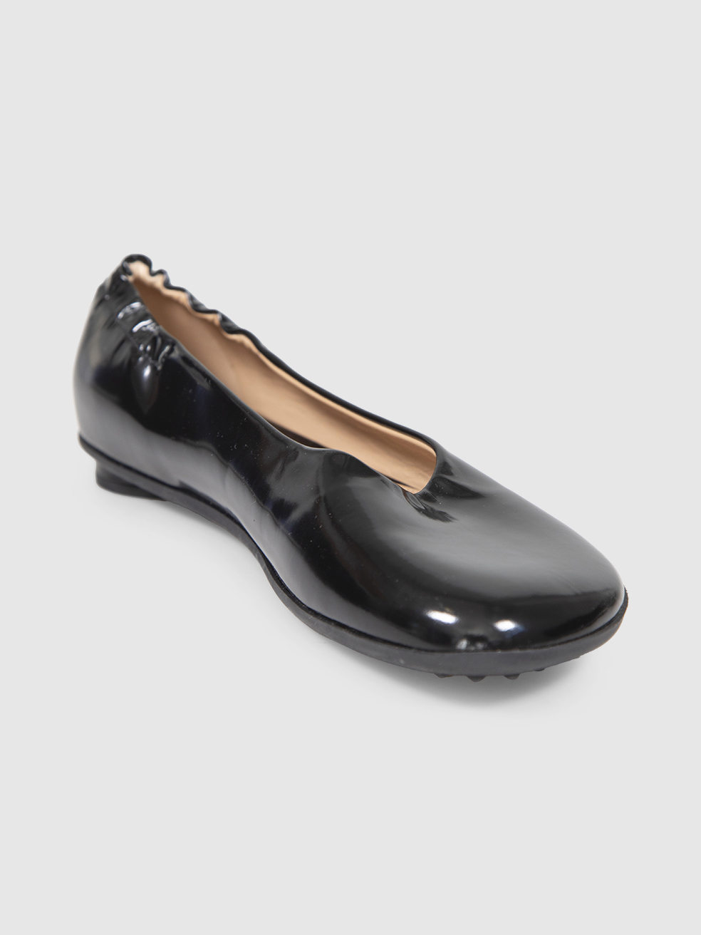 Bottega Veneta Black Patent Atomic Ballet Flats