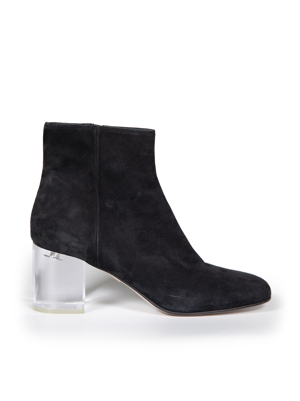 Miu Miu Pre-Owned Black Suede Clear Heel Boots