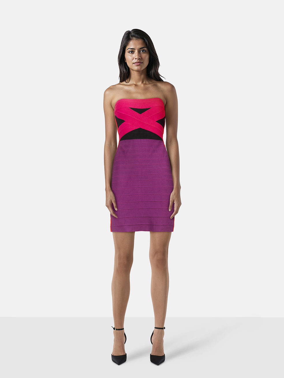 Herve Leger Simone Strapless Bandage Dress