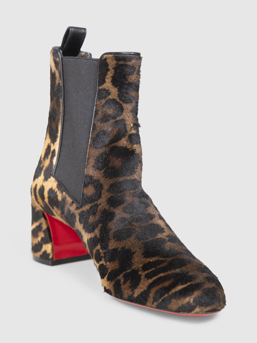 Christian Louboutin Women's Brown Turelastic 55 Leopard Pony Calfskin Boots