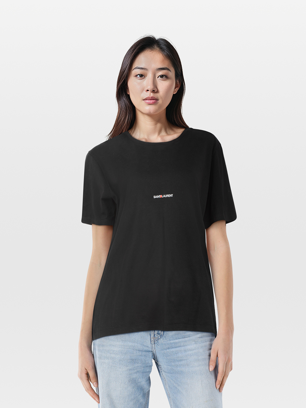 Saint Laurent Pre-Owned Black Logo Print Short Sleeve T-Shirt