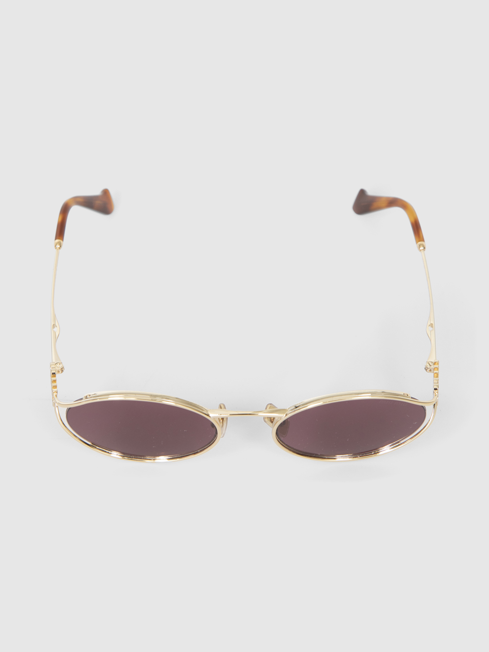 Miu Miu Gold Frame Dark Violet Lenses Sunglasses