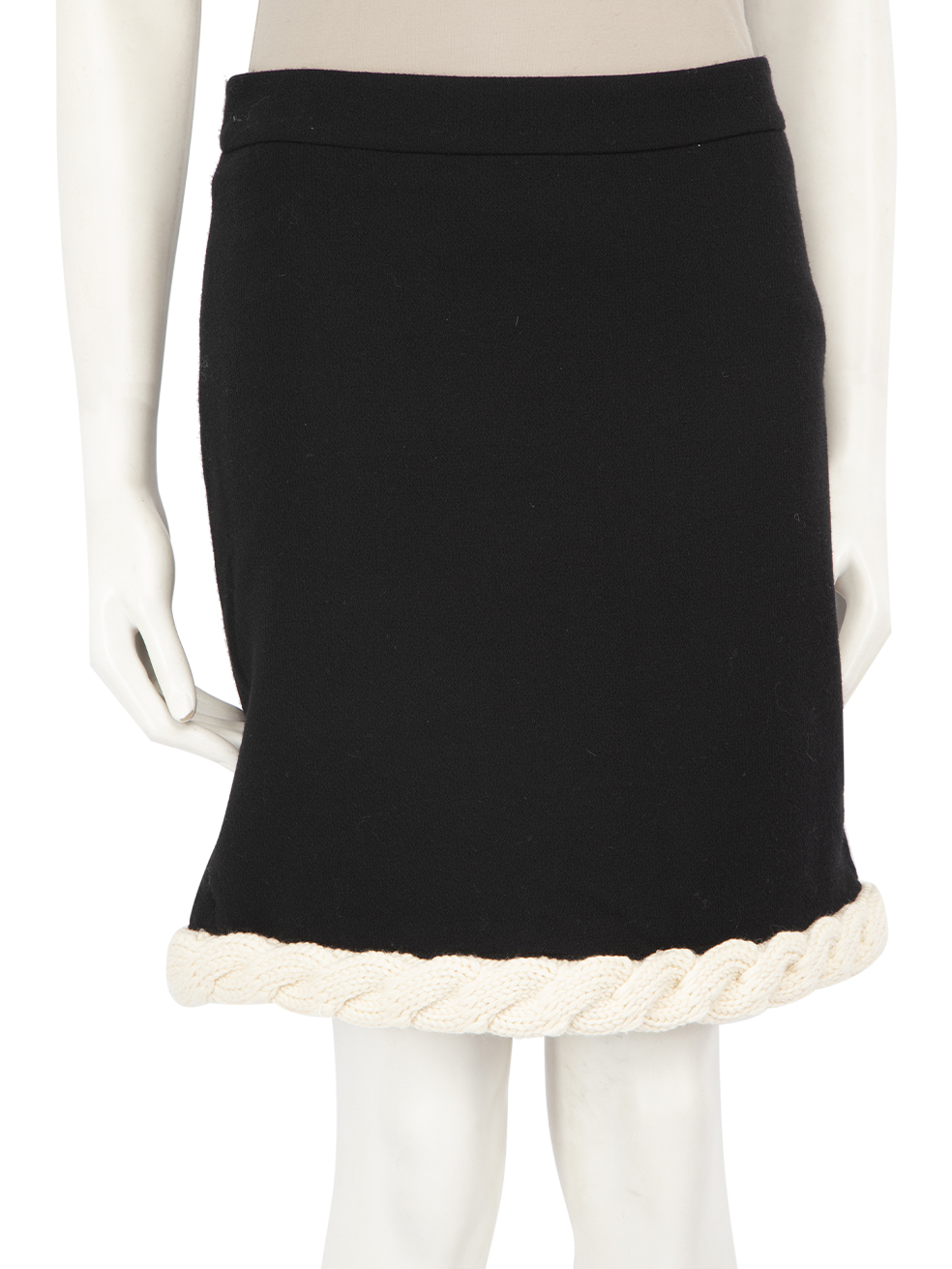 Moschino Pre-Owned Boutique Moschino Black Wool White Trim Skirt