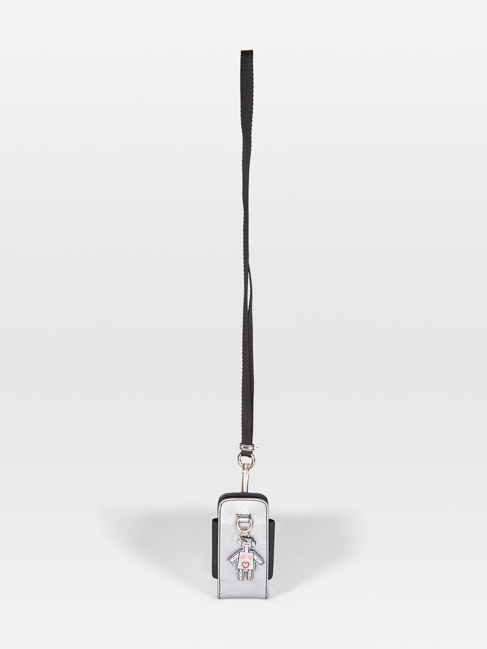 Prada Pre-Owned Silver Leather Phone Case